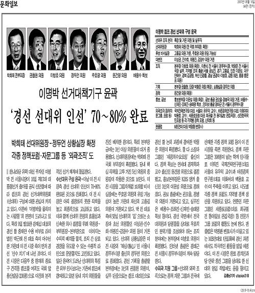 문화일보 2007년 5월 10일자.