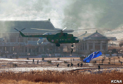 북한이 공개한 특수부대의 훈련 모습. 사진=KCNA