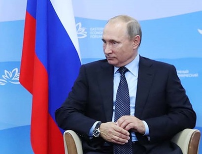지난해 7월 독일 함부르크 G20에 참석한 블라디미르 푸틴 러시아 대통령. 사진=청와대 제공