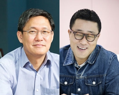 김성수 CJ E&M 대표(왼쪽)와 유정훈 쇼박스 대표. 사진= CJ E&M·쇼박스