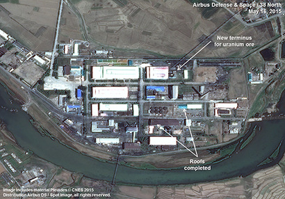 2015년 북한 전문 웹사이트 38노스가 공개한 북한 평산의 우라늄 공장. 사진=연합뉴스