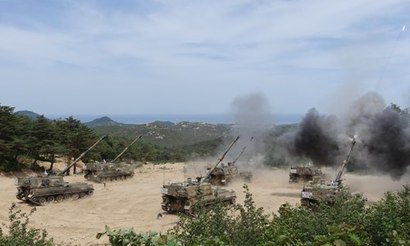 K-9 자주포는 52구경장의 155mm 화포을 채용해 사거리연장탄을 사용할 경우 사거리가 40km 이상이다. 사진=김대영 제공