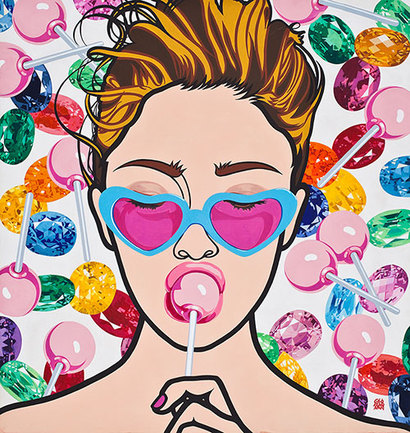 Candy girl: 69.3×74.2cm Color on Jangji 2012