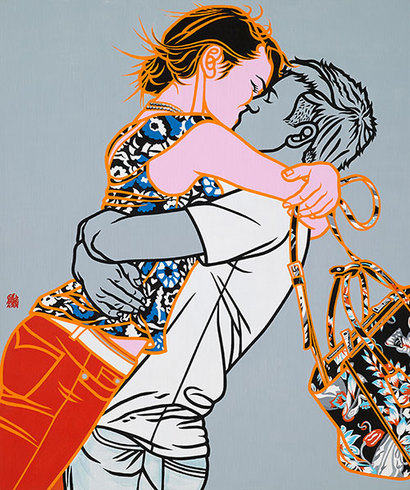 Kiss: 60.6×72.7cm Acrylic on canvas 2017