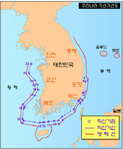 대한민국 영해. 자료= 국립해양조사원