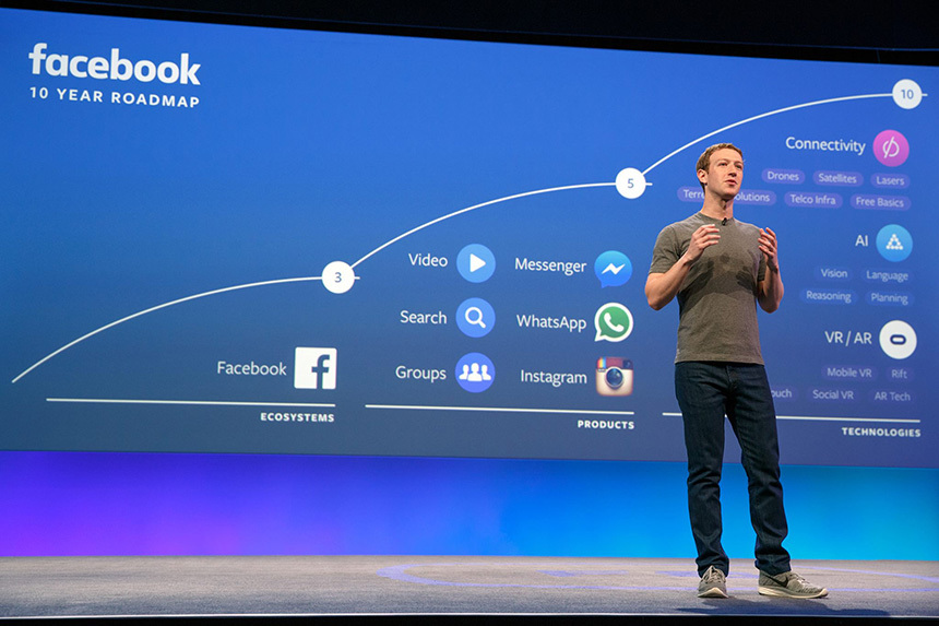 마크 저커버그 페이스북 최고경영자(CEO)가 4월 열린 F8 2019 개발자 행사에서 사생활에 초점을 맞춘 개인 소셜 플랫폼으로의 변화를 선언했다. 사진=페이스북 페이스북