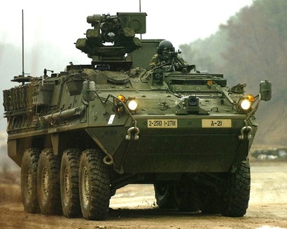 2002년부터 미 육군이 운용중인 스트라이커 장갑차만 하더라도 원격사격통제체계와 네트워크 중심전 개념이 도입됐다. 사진=미 육군  제공