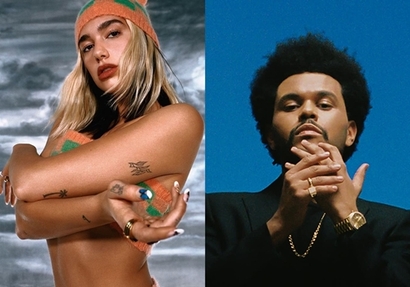 팝스타 두아 리파(Dua Lipa, 왼쪽)와 위켄드(The Weeknd). 사진=양측 페이스북