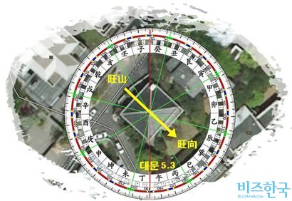 이중근 부영 회장의 자택 대문에 위치한 방위에 ‘5.3’ 투우살의 기운이 존재한다.  사진=신석우 풍수지리학자 제공