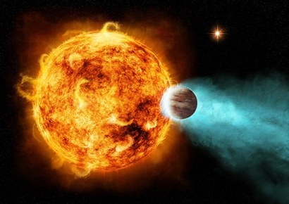 별 곁에 바짝 붙어 돌고 있는 뜨거운 목성형 가스 행성. 사진=NASA/Ames/JPL-Caltech