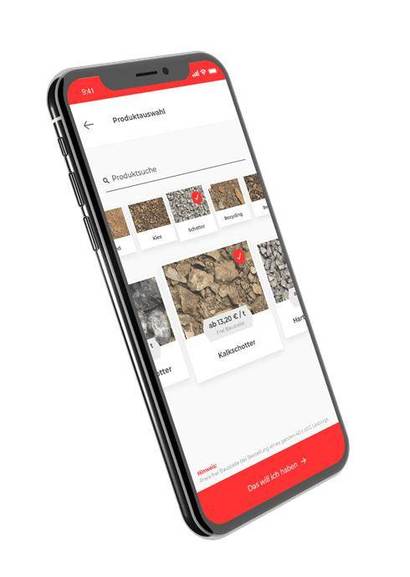 건축자재인 모래, 자갈 등을 손쉽게 앱을 통해 주문하고 공급할 수 있는 애플리케이션 슈트플릭스. 사진=schuettflix.com