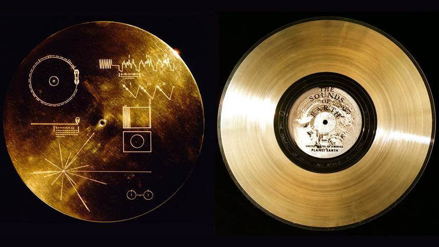 인류 역사상 가장 먼 우주까지 날아간 인류 최초의 우주 데뷔 앨범 골든 레코드. 사진=NASA/JPL