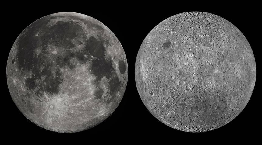 달의 앞면과 뒷면. 확연하게 달라보인다. 사진=NASA LRO/Jatan Mehta
