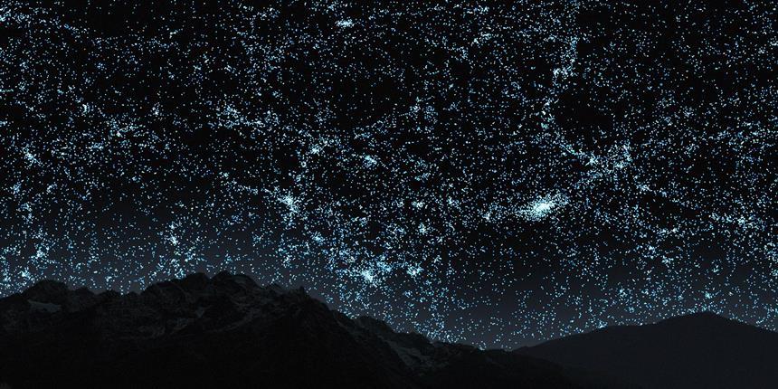 가까운 거리에 있는 나선은하들만 보게 되면 밤하늘에서 뚜렷한 그물 형태의 거대 구조의 모습을 확인할 수 있다.