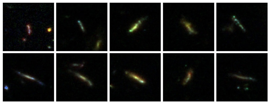 제임스 웹 관측을 통해 확인한 우주 끝자락에 있는 길게 찌그러진 이상한 모양의 은하들.