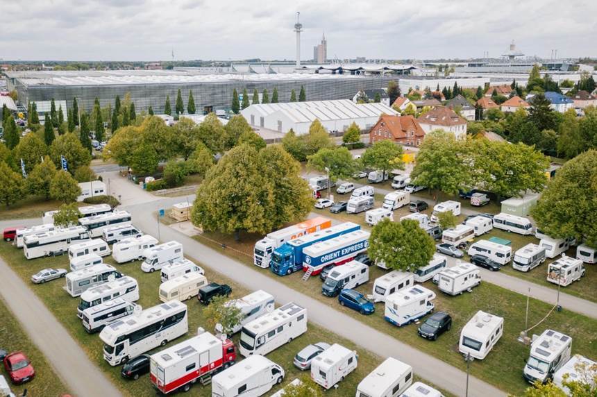 하노버 메세에서는 캠핑장을 마련해 박람회 참가자들이 숙박할 수 있게 했다. 사진=gfv-messe.de