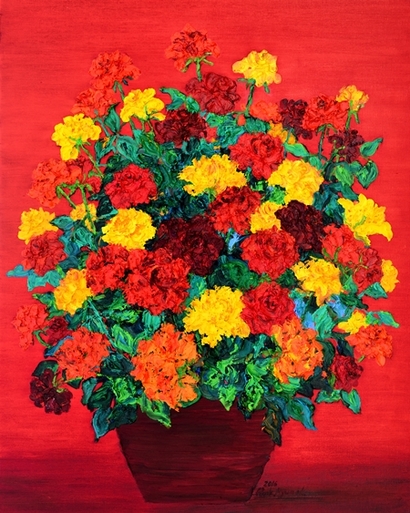 화병 16-4(2016), 90.9x72.7cm, Oil painting.