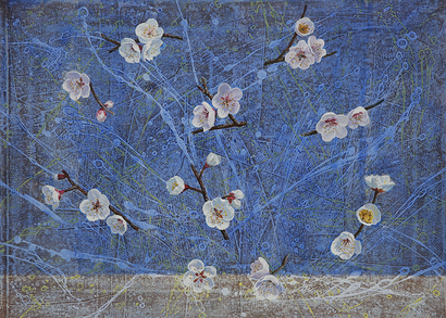 부유(2008), 72x53cm, 캔버스에 혼합재료.