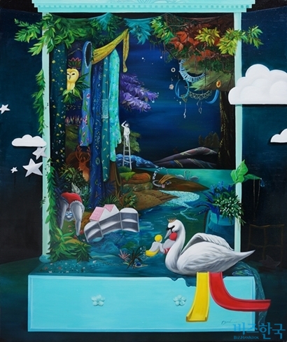 백조의 옷장(2012), 162.2x130.3cm, 캔버스에 오일.