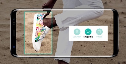빅스비는 사진 속 신발의 디자인을 인식해 그것을 곧바로 구매할 수 있도록 도와준다. 사진=삼성전자 홈페이지