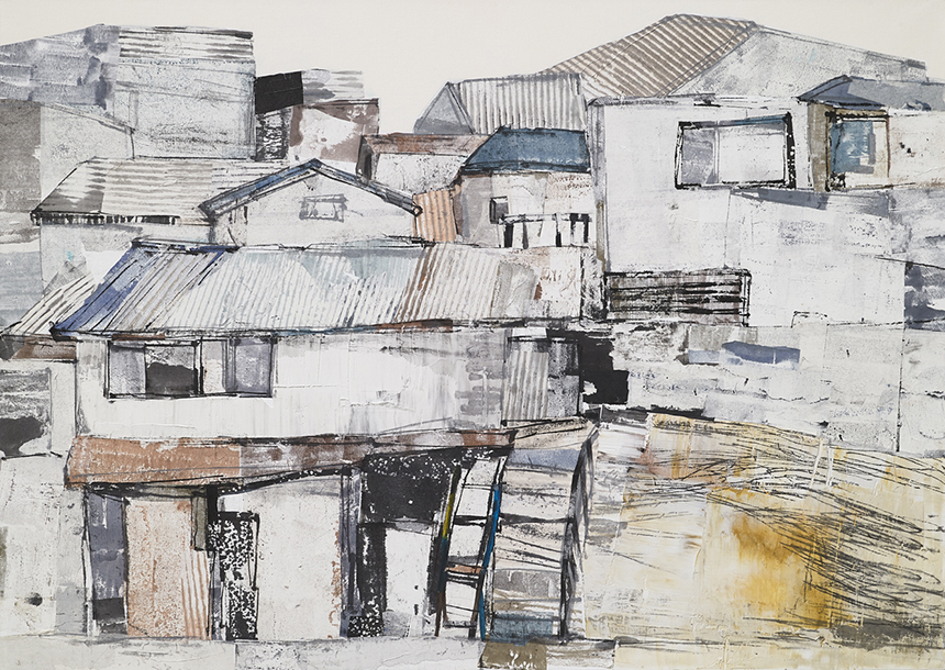Memories of Space, Rumination of Reminiscence 1123: 90x65cm 캔버스에 아크릴과 수묵채색 2017