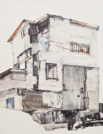 Memories of Space, Rumination of Reminiscence 0408: 53x65cm 캔버스에 아크릴과 수묵채색 2017