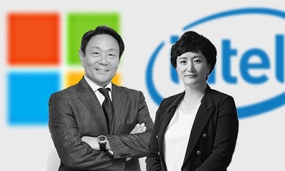 고순동 한국MS 대표(왼쪽)와 권명숙 인텔코리아 대표는 PC 시장이 저물면서 새로운 리더십이 필요한 시기에 대표를 맡았다. 사진=각 사 제공