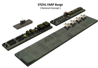 미국 해병대가 고려 중인 F-35B 운용 바지선. 사진=USMC