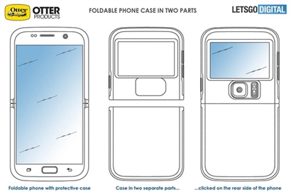 오터박스가 2018년 6얼 특허 출원을 한 폴더블폰용 분리형 케이스. 사진=레츠고디지털(LETSGODIGITAL)