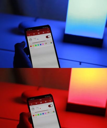 앱을 통해 색상이나 타이머, 밝기 등을 조절할 수 있다. 다만 테마 기능이나 기본 설정은 필립스 휴보다 다소 떨어진다. 사진=김정철 제공