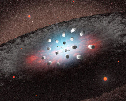 블랙홀 주변 두꺼운 먼지 토러스 안쪽에 형성되어 있는 넓은 선 영역의 모습을 그린 그림. 그림=Peter Z. Harrington