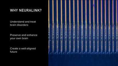 뉴럴링크 런칭 이벤트 시 발표 화면. 사진=뉴럴링크 유튜브 캡처