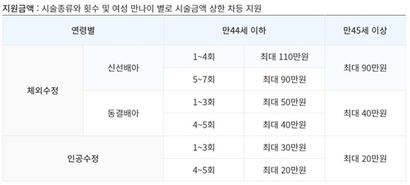 난임 부부 시술 지원은 올해부터 금액과 대상이 늘었다.