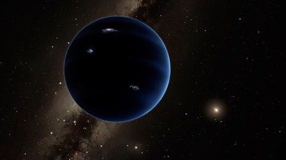 태양계 아홉 번째 행성, 플래닛 나인(Planet Nine)의 상상도. 일부 천문학자들은 태양계 가장자리 소천체들의 이상한 궤도 분포를 근거로, 아직 발견되지 않은 거대 행성이 숨어 있을 것이란 가설을 내놓는다. 이미지=Caltech/R. Hurt(IPAC)