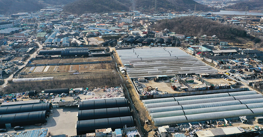 정부가 광명시흥을 여섯 번째 3기 신도시로 선정했다. 사진은 24일 오후 경기도 시흥시 과림동 및 광명시 노온사동 일대 모습. 사진=연합뉴스