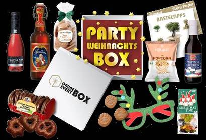 크리스마스 파티 상자. 원래 회식 문화가 없는 독일에서도 회사의 크리스마스 팀 파티는 특별한 이벤트다. 사진=online-event-box.de