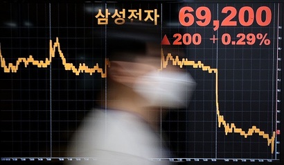 지난 10월 12일 삼성전자 주가는 2020년 12월 3일 이후 10개월 만에 7만원 아래로 떨어졌다. 사진=연합뉴스