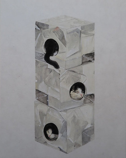 탑돌이(Circling the Pagoda): 31.8×40.9cm 순지에 석채, 분채 2020