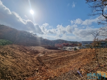 이 임야 일대는 실제 터파기 공사가 일부 진행된 것으로 확인된다. 사진=차형조 기자