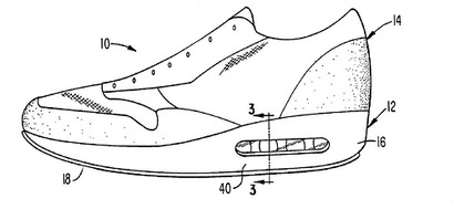 와플솔 이후 새롭게 제시된 에어 큐셔닝 기술의 특허. 이젠 나이키 시그니처 기술이 되어 전 세계 사람들의 사랑을 받고 있다. 사진=미국특허청(USPTO)​