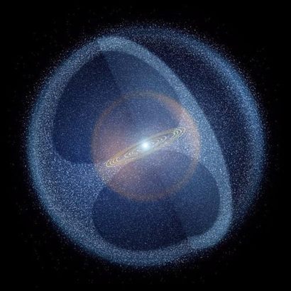 태양계를 둘러싸고 있는 오르트 구름의 상상도. 이미지=NASA