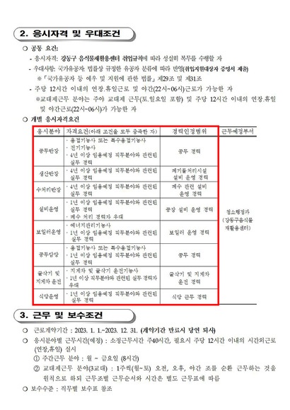 강동구는 1년 계약의 음식물재활용센터 근로자들을 모집하면서 채용 조건에 각종 기능사 자격증과 실무 경력 등을 요구했다. 사진=강동구청