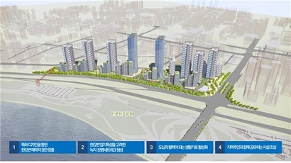 신반포2차 아파트 신통기획 재건축 사업의 단지배치 계획안. 그레이트 한강 프로젝트와 연계해 수변과 연결한다는 계획이다. 사진=서울특별시