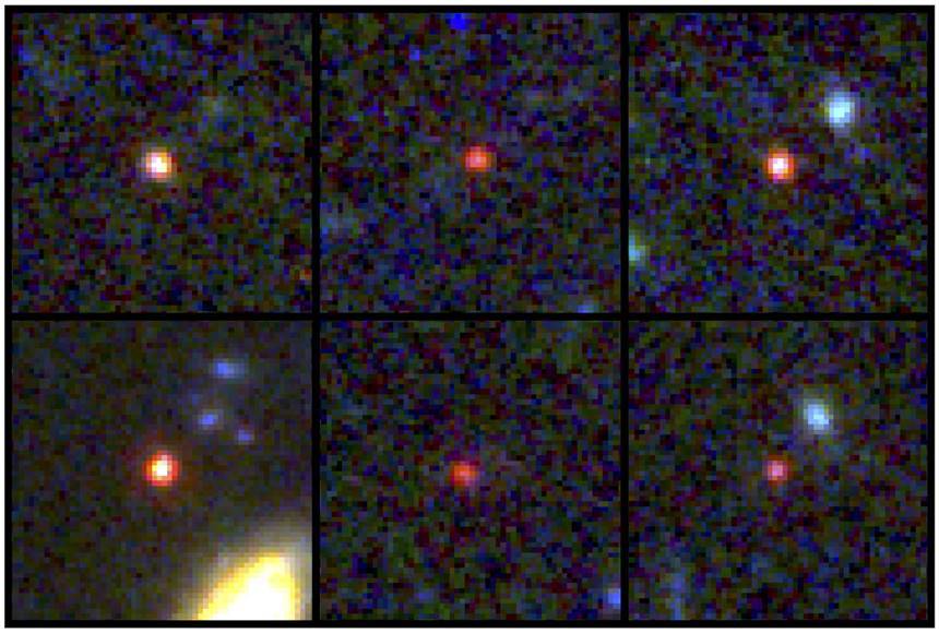 제임스 웹이 우주 끝자락에서 발견한 육중한 은하들. 사진=NASA, ESA, CSA, I. Labbe