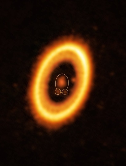 PDS 70b 행성과 같은 궤도상의 라그랑주 포인트에 있는 또 다른 구름 덩어리를 발견했다. 사진=ALMA(ESO/NAOJ/NRAO)/Balsalobre-Ruza et al.