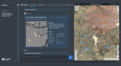 팔란티어 AIP의 전장 정보 AI서비스. 사진=팔란티어 테크놀러지