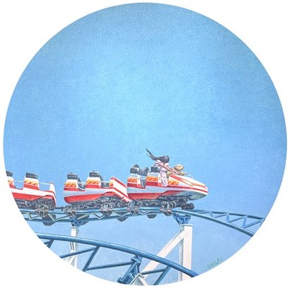 Roller coaster: 지름 91cm Oil on canvas 2024