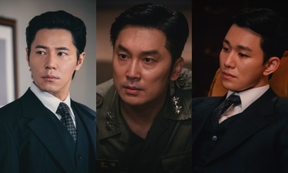 송강호가 팔 할을 차지한다 해도 과언이 아니지만 ‘삼식이 삼촌’은 연기 차력쇼를 보는 듯 여러 배우들의 연기 보는 재미도 강력하다. 강성민 역의 이규형과 정한민 역의 서현우가 돋보이는 가운데, 후반부 욕망의 다크호스로 떠오른 안기철 역의 오승훈도 눈에 띈다. 사진=디즈니플러스 제공
