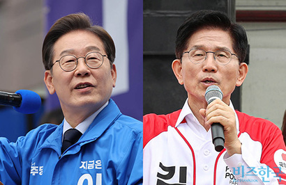 이재명 더불어민주당 후보(왼쪽)와 김문수 국민의힘 후보(오른쪽) 모두 최근 세계적인 인공지능(AI) 발전과 미국발 관세 전쟁을 고려해서인지 경제 성장을 10대 공약 중 1호 공약으로 내놓았다. 사진=박은숙 기자