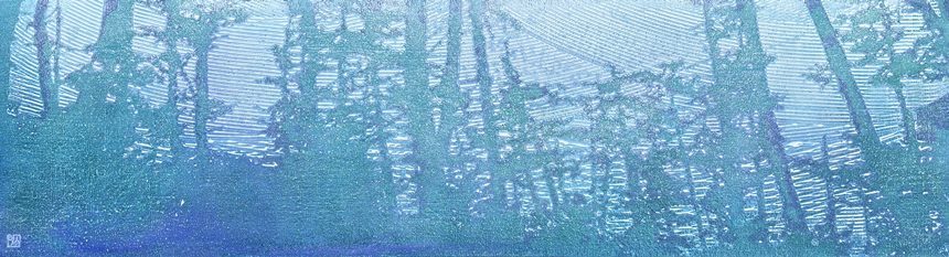 La Brise 250207: 116.8×31.8cm Acrylic and stone powder on linen 2025